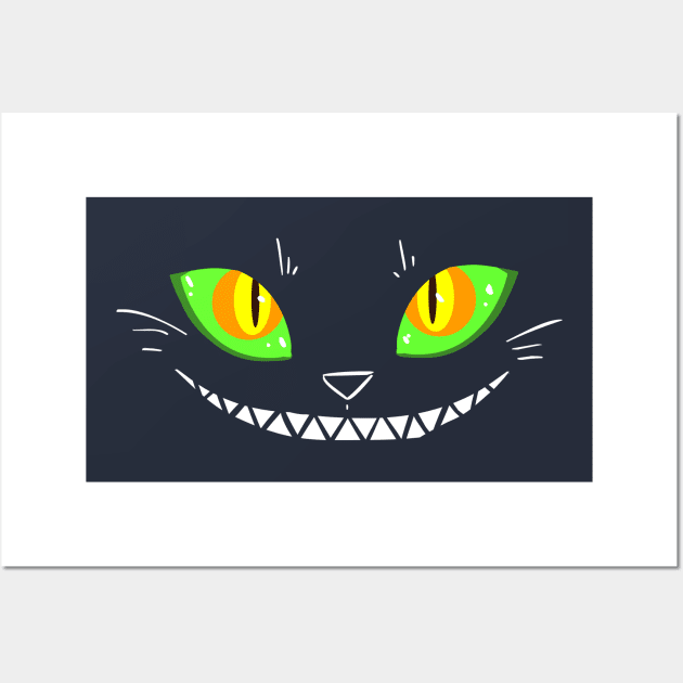 Creepy Cat Face Wall Art by sky665